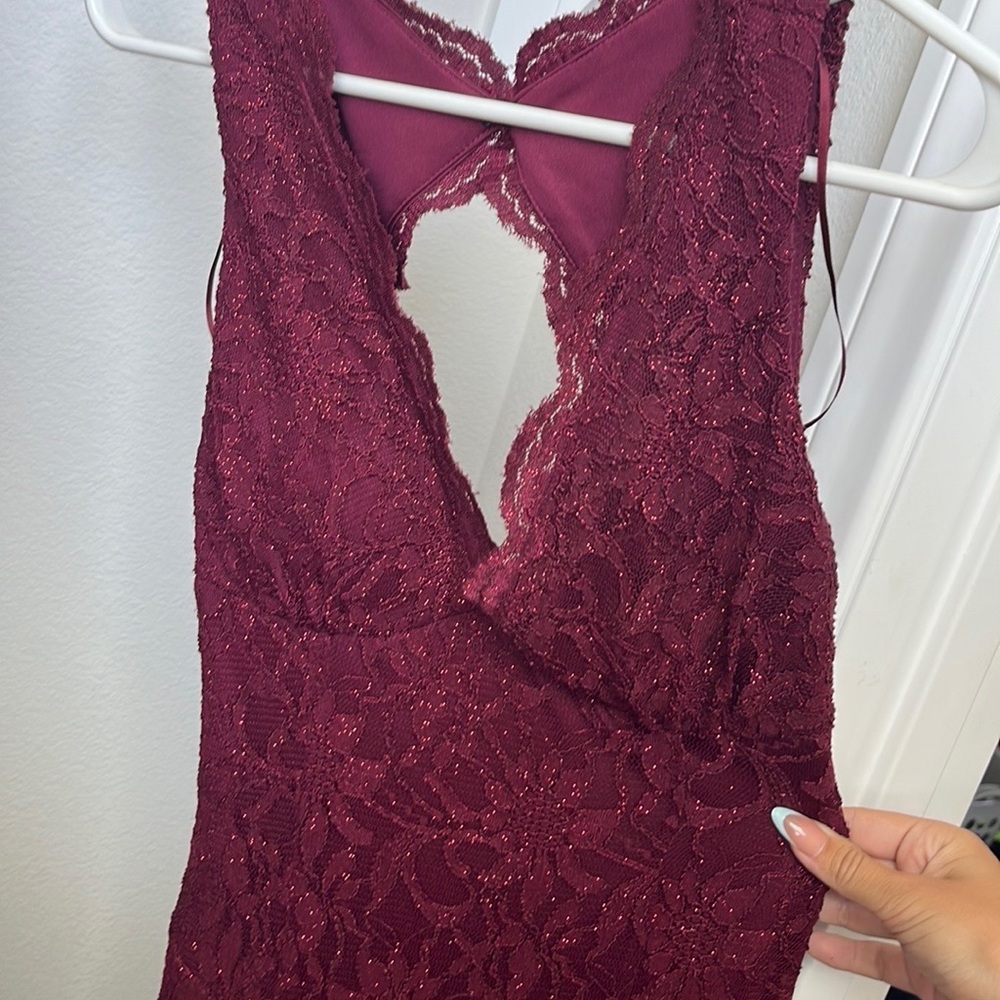 Burgundy Lace dress never worn new with tags